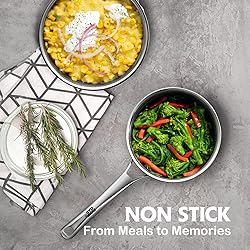 Sauce pan with lid,1.5 Quart Hybrid Nonstick Sauce