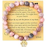 VZBarn Memorial Gifts for Loss of Pet’s Mom Pet Keepsake Dog Cat Paw Charm Natural Stone Bracelet Remembrance Gift for Women