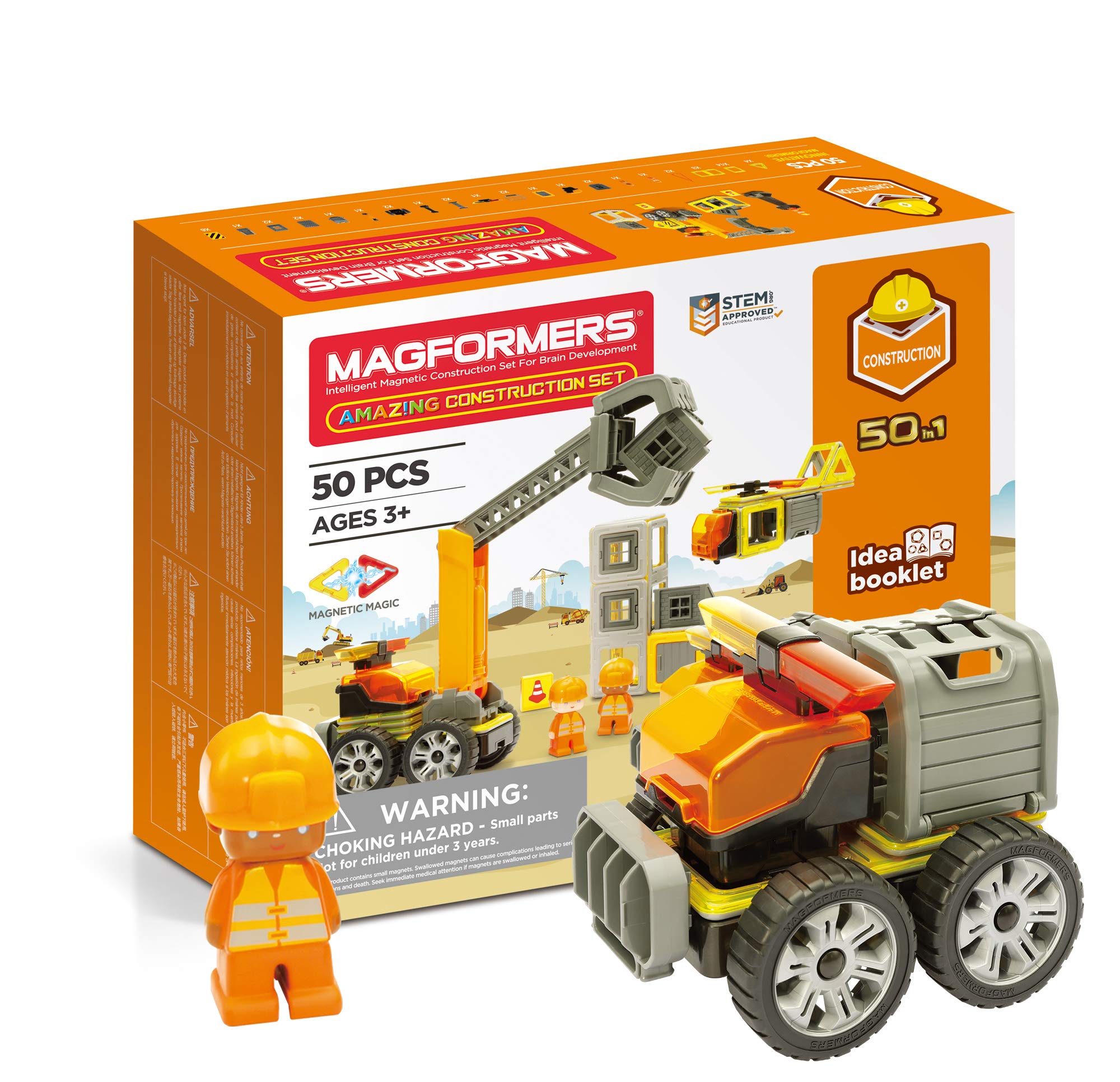 Magformers Amazing Construction Set. 50-in1 Magnetic Model Making.