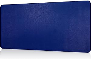 Laokiiy Desk Mat, Dual-Sided Desk Pad, Large Mouse Pad for Desk, Natural Cork & PU Leather Non-Slip Waterproof Desk Mats for Office and Home (Blue, 31.5" x 15.7")