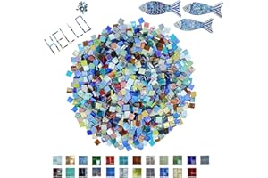 SMEIINIK 500g/1.1lb 23 Colors Glass Mosaic Tiles,Perfect for Mosaic DIY Art Projects and Home Decoration,Glass Mosaic Pieces,Mosaic Making Supplies,Mosaic Puzzle Material (MULTCOLOUR)