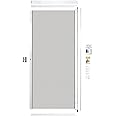 NovaScreen - Retractable Screen Patio Door | Durable & Strong, PVC & Aluminium Components, for 5 & 6 Foot Width Standard Sliding Patio Door | Hardware & Mesh, Easy to Install, (White)