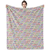 Rainbow Throw Blanket for Girls Plush & Warm Rainbow Blanket for Girls Kids Adults Soft Cozy Gift for Teens Birthday Toddler(50x60 Inch)