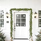 Hnjugfe 6 Ft Norfolk Pine Christmas Garland, True Touch Winter Greenery for Indoor Outdoor Holiday Table, Mantle, Wall Decorations