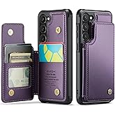 Vinich for Samsung Galaxy S23 Wallet Case with Card Holder, RFID Blocking Credit Slots Kickstand Shockproof Phone Cover Fit for Galaxy S23 6.1" Purple