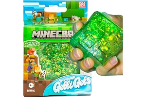 Minecraft SLIMYGLOOP® Gelli Gels Creeper, Green Slow-Flow Glitter Squishy Sensory Toy, Squeeze Stress Toy for Kids & Teens, Satisfying Sugar Squish Fidget