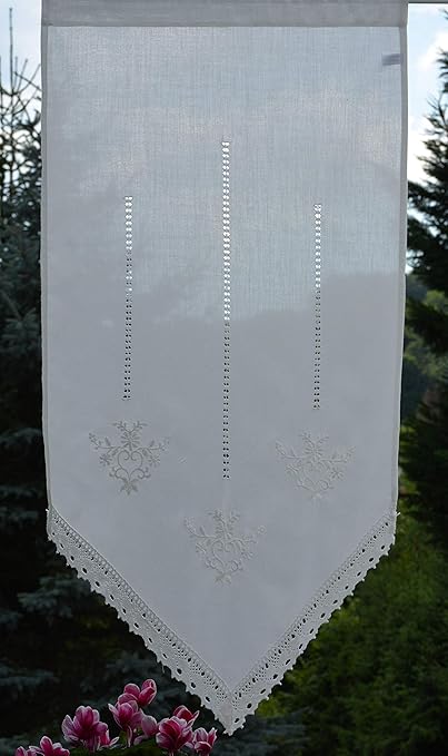 Happy Home Products Visillo con Punta gehäkelter Ventana Adornos