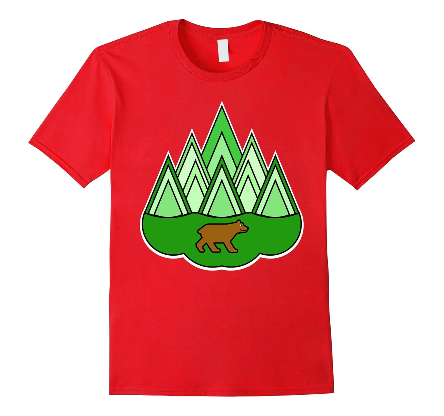 Woodland Animal, Grizzly Bear, National Park T-Shirt-Rose