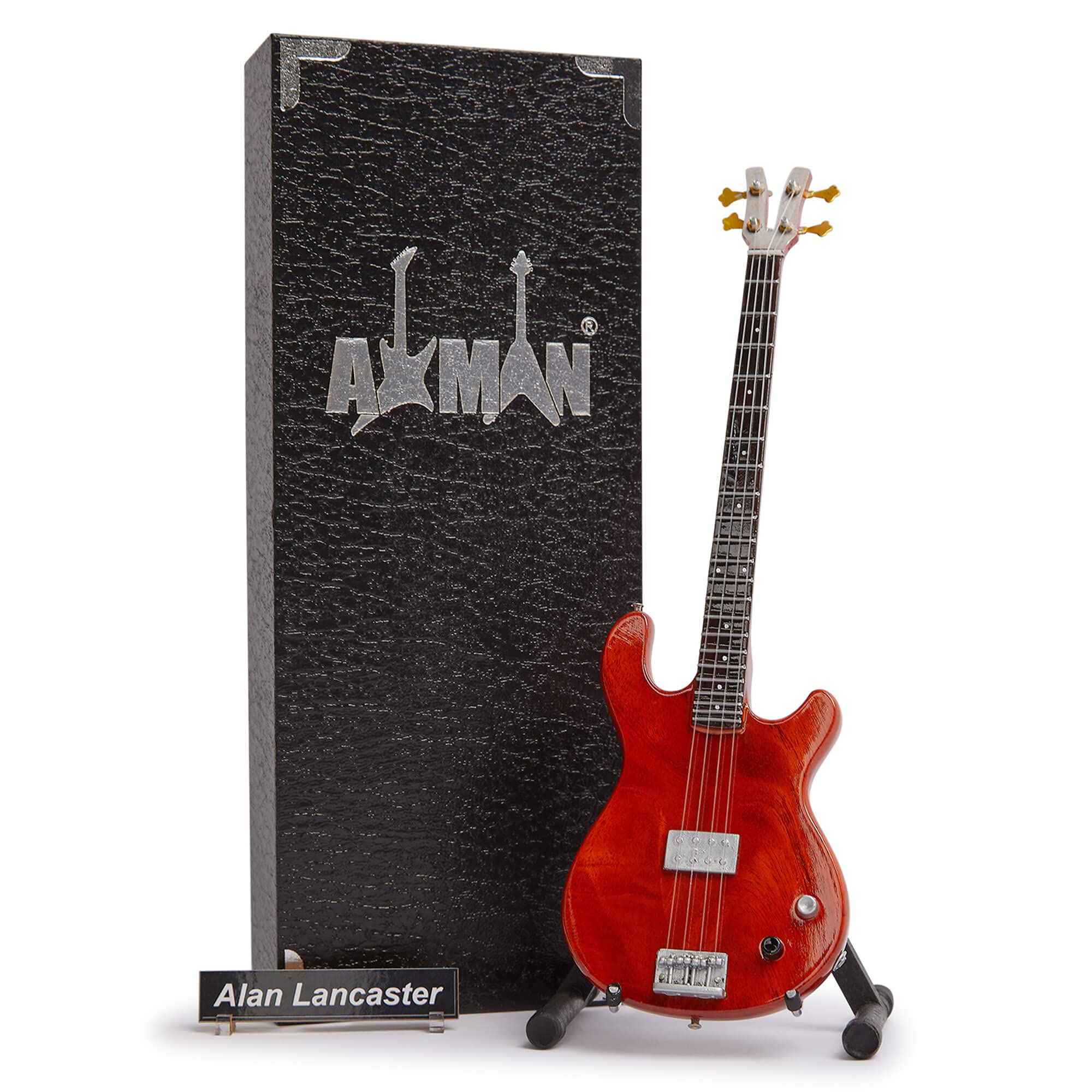 Alan Lancaster (Status Quo) Miniature Guitar Replica - Music Gifts - Handmade Ornamental 1/4 Scale - Includes a Display Box, Name Tag and Miniature Guitar Stand