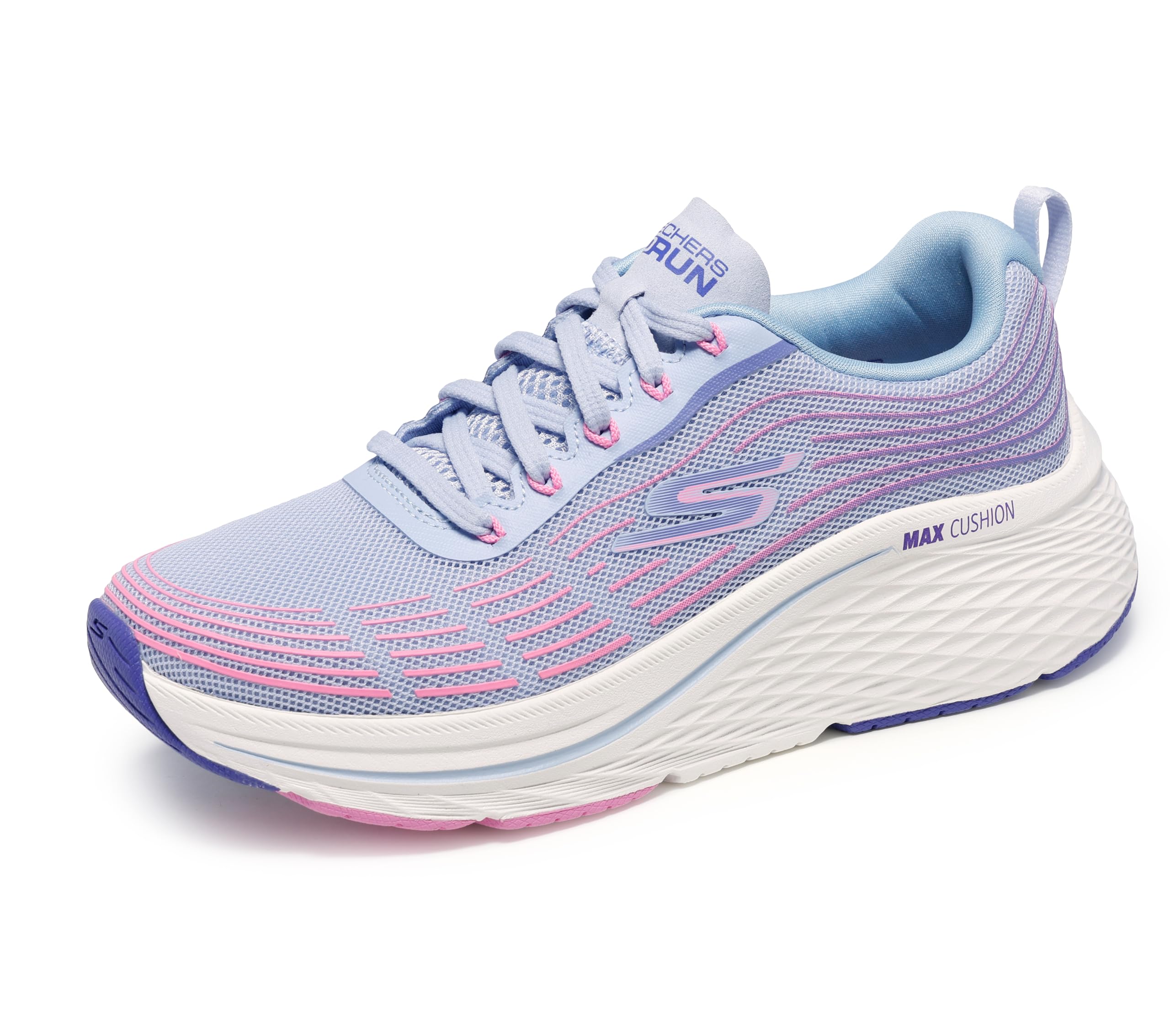 Skechers Women's Max Cushioning Elite 2.0 Sneaker, Light Blue/Pink, 5.5 Wide Image