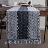 Weldomcor Macrame Table Runner Grey Boho 30x180cm with Tassels view 7