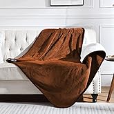 Yaning Waterproof Blanket for Bed Couch Sofa, Soft Liquid Pee Proof Pet Blanket for Dog Puppy Cat, Reversible Sherpa Fleece Furniture Protector (Caramel, 50x60 inches)