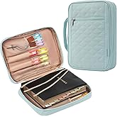 FINDCOZY Bible Cover for Women, Durable Carrying Book Case Church Bag for Biblical Accessories with Handle and Zippered Pocket, for Scriptures, Taslan Blue