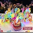 3D PopUp Birthday Cards, Luxury Blowable LED Light Candle Cake Music Happy Birthday Card Postcards Pop Up Greeting Cards Gift