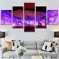 SIGNWIN 5 Panel Canvas Wall Art Modern Art Expressive Farmhouse/Country Landscape Mountain Top Multicolor Photography for Home Decorations Ready to Hang - 60