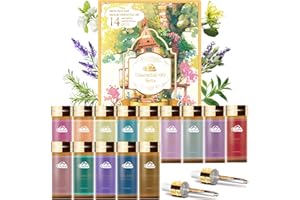 COMDIAN Fragrance Essential Oils Set - 14pcs, Aromatherapy Oils for Skin, Diffusers, Home Care, Humidifier Laundry, Candle Making - Tea Tree, Sandalwood, Lavender, Vanilla, Eucalyptus and More (5mL)