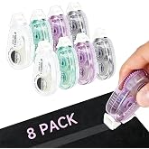 DEYUANCH 8 Pack Permanent Scrapbook Tape, Glue Tape for Scrapbooking, Double Sided Tape for Crafts, Journaling Scrapbooking Supplies, Junk Journal Supplies, 0.31IN x 16.4FT (Multicolor)