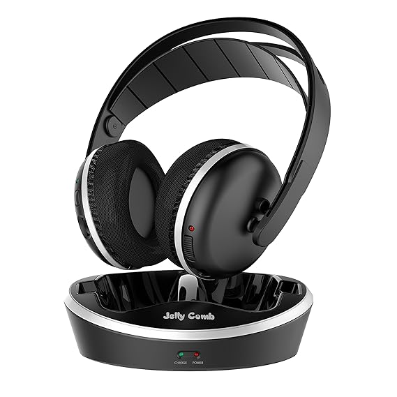 Wireless TV Headphones, Jelly Comb RF Overear Cordless Headsets with