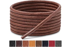 Handshop Waxed Boot Shoelaces 7 Colors 27"-48" Round Shoe Laces for Dress Shoes