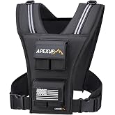APEXUP Weighted Vest Men, Adjustable Weight Vest for Running | 1000D Durable Nylon, Removable Cast Iron Weights, Reflective Strips, Reinforced Stitching, for Walking Strength Training