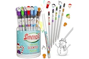 SCENTCO Holiday Smencils Cylinder - HB #2 Patented Gourmet Scented Pencils, 50 Count, Gifts for Kids, Party Favors, Classroom Rewards