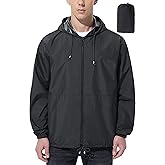 UIQUR Mens Rain Jacket Raincoat Windbreaker Running Waterproof Lightweight Packable with Hood Travel Hiking Cycling