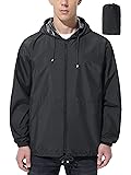 UIQUR Mens Rain Jacket Raincoat Windbreaker Running