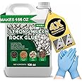 Concentrate Rock Glue, Makes 166oz Pea Gravel Glue for Landscaping, Mulch Bark Binder Spray for Outdoor, Garden, Yard, Pet-Friendly Mulch Anchor Easily Holds Rubber, Stone, Pebble, Gravel, Wood