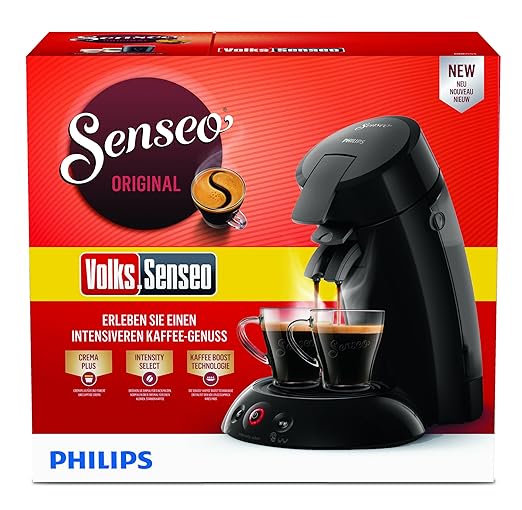 Philips Volks-Senseo HD6554/69 Kaffeepadmaschine (Crema Plus, Kaffeestärkewahl) schwarz