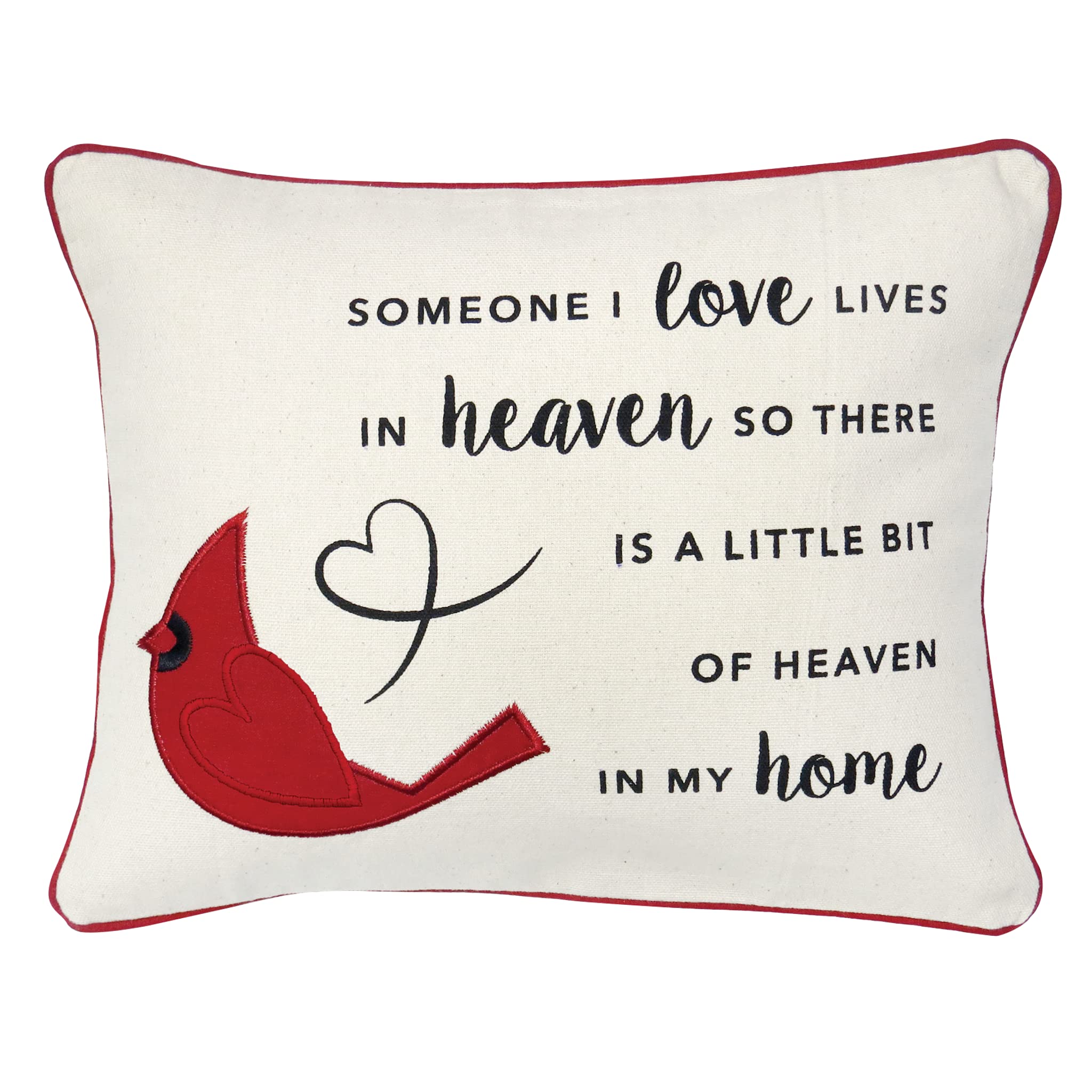 Enesco Izzy and Oliver Caring Cardinals Little Bit of Heaven Accent Throw Pillow, Multicolor