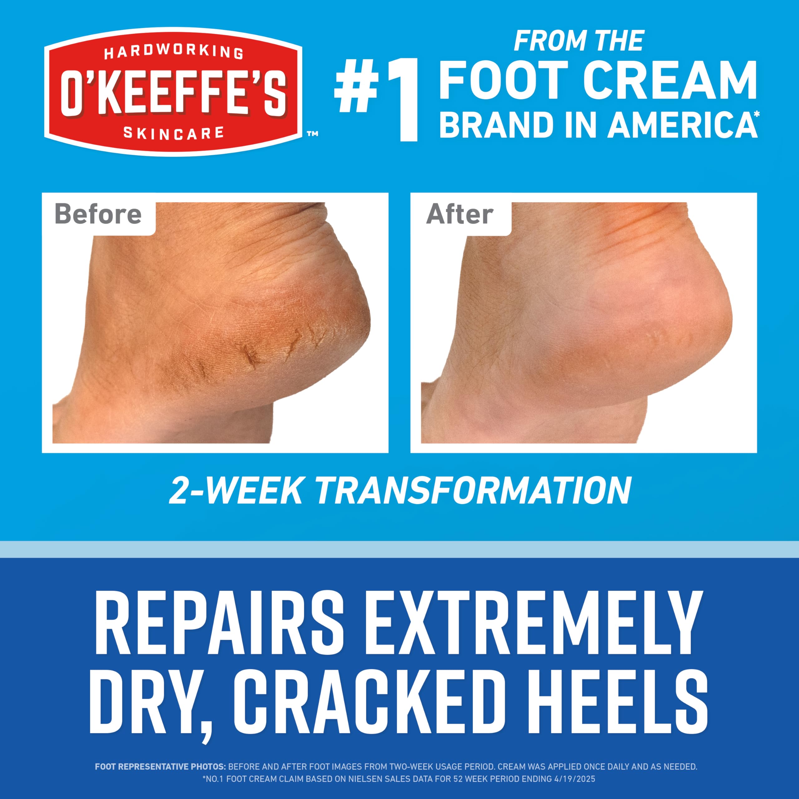 O’Keeffe’s for Healthy Feet Heel Repair Kit with Urea & Lactic Acid – (1 Pair) Reusable Foot Sleeves + 3 oz. Intense Renewal Foot Cream, Exfoliates & Softens Dry Heels