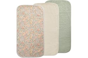 mushie Waterproof Changing Pad Liners | 100% Organic Cotton | Set of 3 (Pastel Blooms Combo)