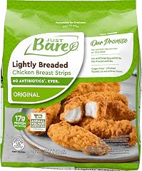 Just Bare® Lightly Breaded Chicken Breast Strips, Fully Cooked, 17g Protein, No Antibiotics Ever, Frozen, 19.2 oz