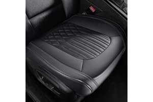 EIFBRISA Car Seat Cover Front PU Leather Seat Covers, 2Pcs Universal Bottom Seat Covers for Cars, Anti-Slip, Storage Bags,Full Wrapping Edge Fits 95% of Vehicles(1 Pair, Black)