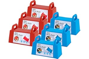 Superio Snow Brick Maker Igloo Fort Block Form Outdoor Winter Snow Toys Sand Castle Building Kit for Adults and Kids Sandbox, Beach, Sand Toys (Red/Blue), 6 Pack