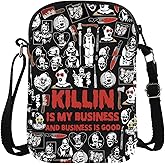 Clown Movie Merchandise Inspired Crossbody Bag Killer Horror Movie Lover Gift Art Gift Scary Clown Character Bag(BusinessGoodCrossBlk)