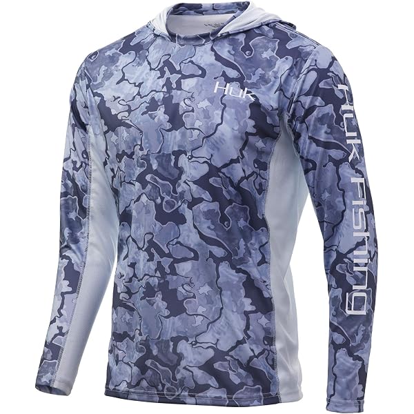Sweat à Capuche Huk Pêche Performance – Homme Taille XL – Gris, Manches Longues