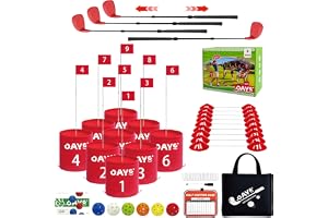 OAYE Backyard Golf Outdoor Games - Ultimate 9 Holes Golf Game Set with 3 Right + 1 Left Clubs, Lawn Golf Training for Adults & Amateur, Course Play Outdoor, Lawn, Park, Beach, Yard