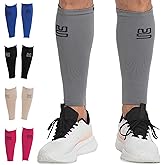 Modetro Sports Calf Compression Sleeves - Leg Sleeves for Men and Women - Shin Splint Relief Support Brace Running Flights
