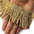 HedongHexi Curtain Fringes Bullion Fringe Trim 5/10 Yard x 2.5 Inches Fabric Trims Sewing DIY Decoration for Curtain Sofa Clothes (gold, 5yard)