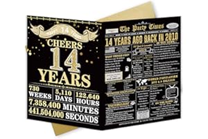 Zyulin 14th Birthday Card, Happy 14th Birthday Decorations for Girls Boys, Lovely 14th Birthday Gifts Idea for Daughter Son, Birthday Gifts for 14 Year Old Grandson Granddaughter