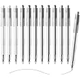 M&G 12 Pcs Gel Pens, 0.5mm Retractable Fine Point Pens, Large Capacity Black Gel Ink Pens with Visual Pen Holder, Black Ink Rollerball Pens Smooth Writing Pens for Office School Home Women Men