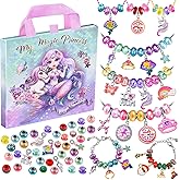 Girls Charm Bracelet Making Kit: Mermaid Jewelry Supplies Make Set Charm Bracelets Kits DIY Art Craft Set Girl Toys Age 5 6 7 8 9 10 11 12 Year Old Girl Little Children Creative Birthday Gifts for Kid