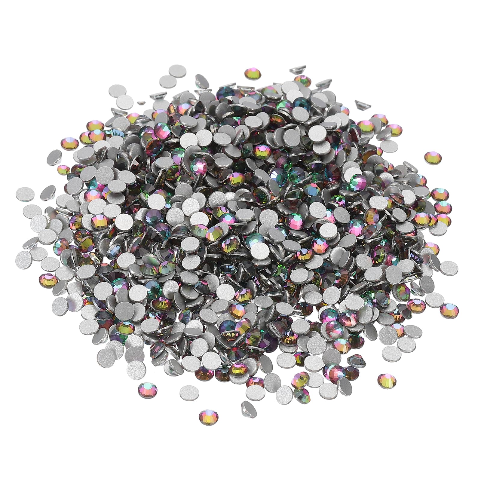 PATIKIL SS16/1440Pcs Glass Diamante Rhinestone, Crystal Glass Flat Back Rhinestones Round Crystal Man Made Gems Diamond Decor for Nail Art Craft Clothes DIY Makeup, Purple Green Gradient — image 1