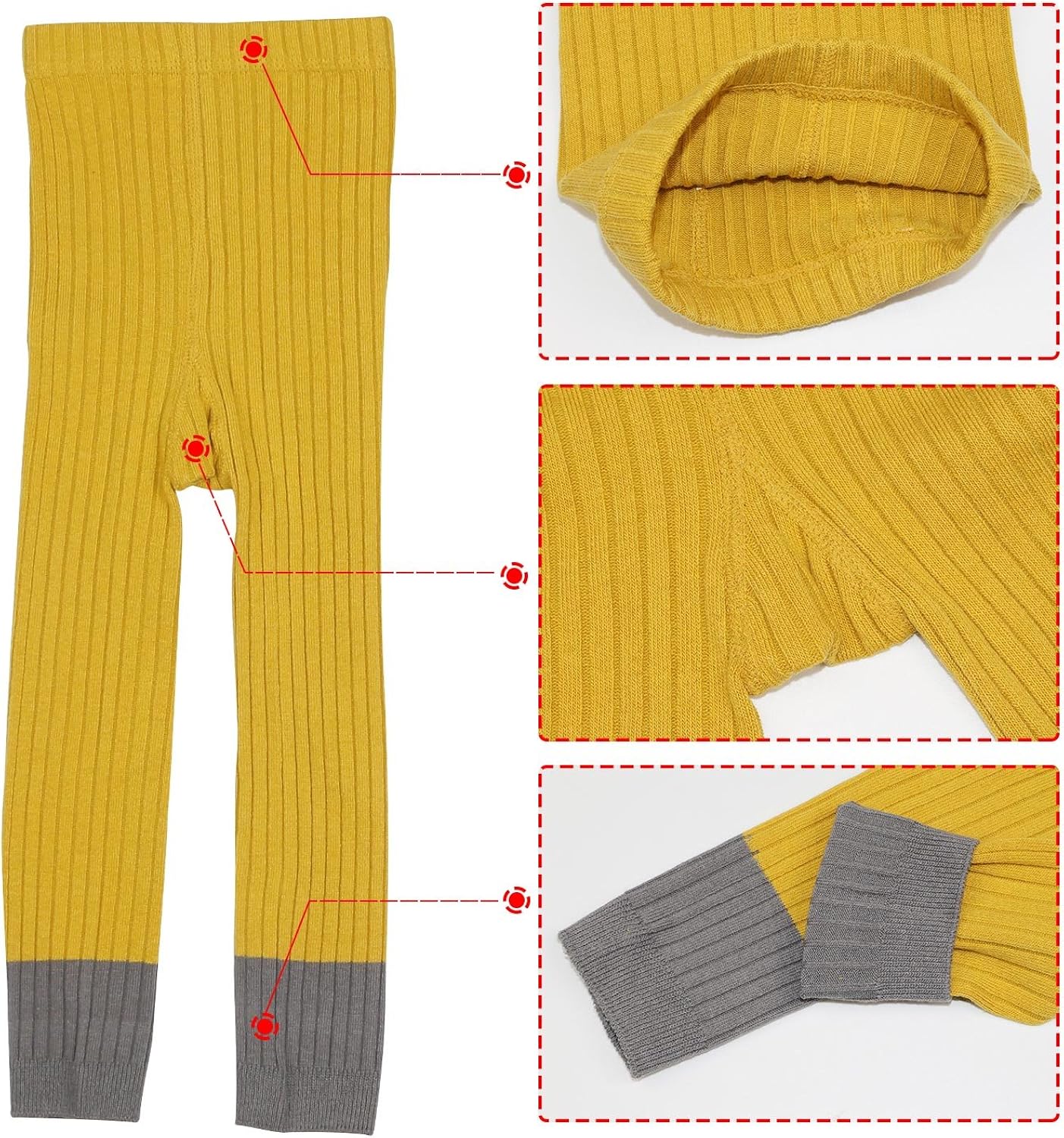 BOOPH 3 Pack Baby Girls Legging Pant Footless Knit Tight Pantyhose Stocking: Clothing