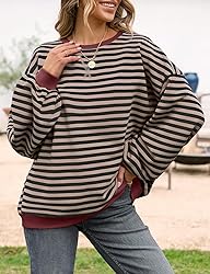 UEU Womens Striped Shirt Casual Long Sleeve