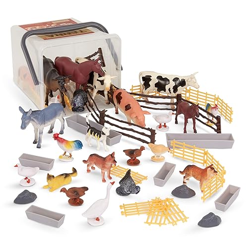 Terra by Battat – Farm Animal Figurines Accessories – 60 Pieces