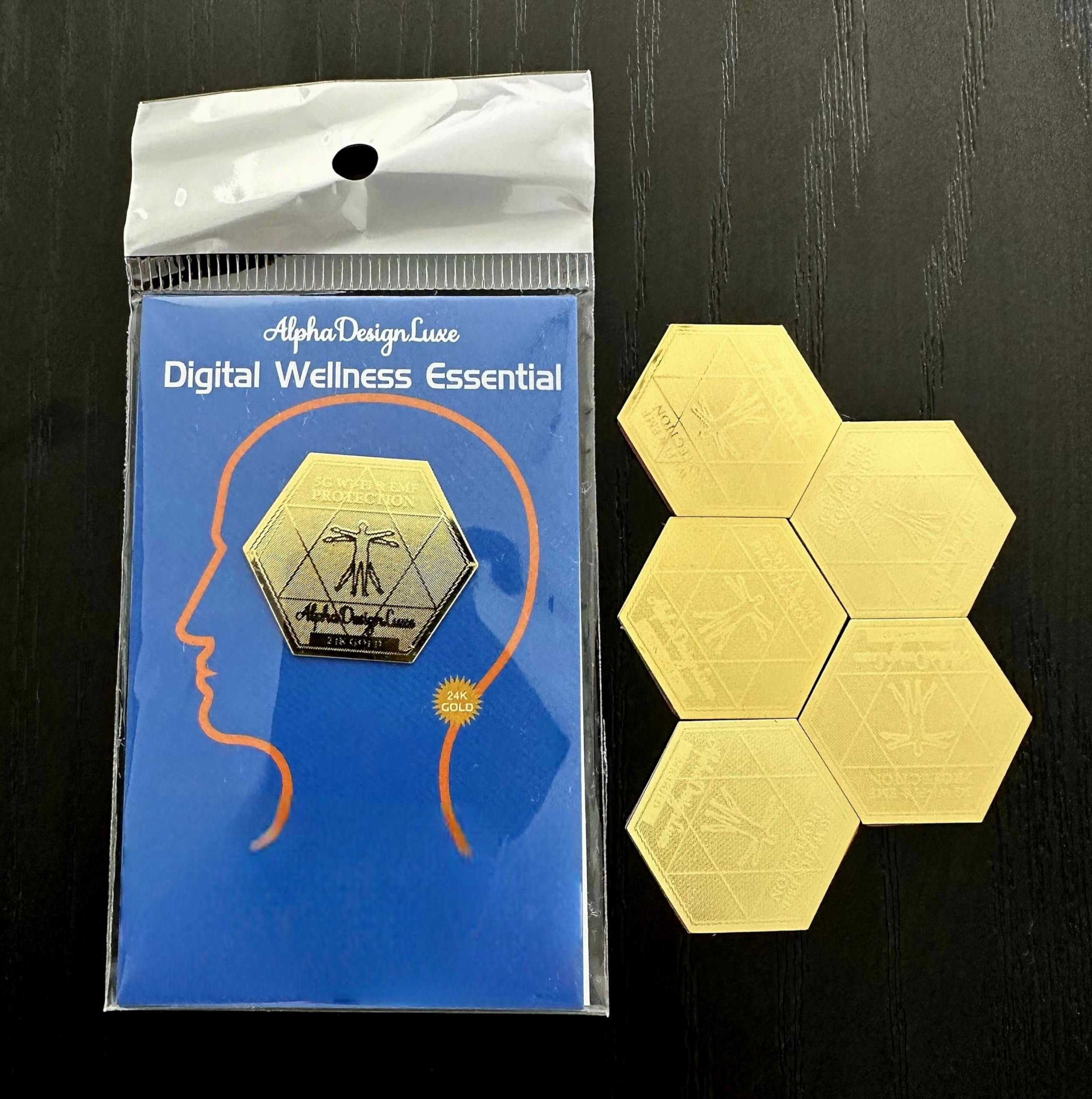 24K Gold Phone Neutralizers (6-Pack) – Stylish Protection Stickers for Tablets, Smartphones & Electronics – Digital Wellness & Device Support