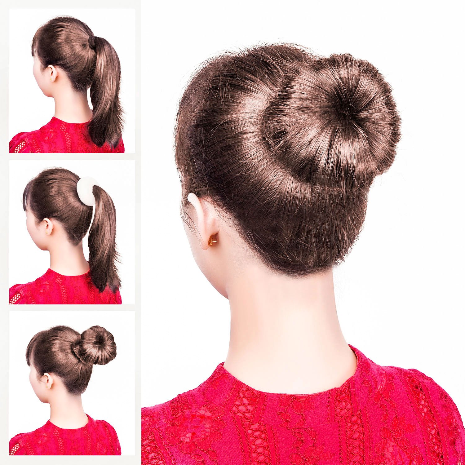 Mudder 3 Pieces Donut Bun Maker Hair Bun Maker Ring Style Bun Maker Set for Chignon Hair Includes Large, Medium and Small (Blonde): Beauty