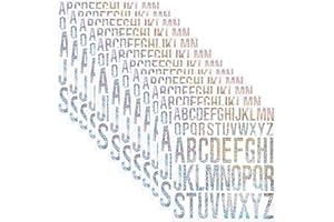 ISHUA 12 Sheets Alphabet Stickers, Self Adhesive Vinyl Letter Stickers Aesthetic, Waterproof Letter Sticker for Water Bottles, Door, Car, Scrapbooking, Poster, Cup(Silver)